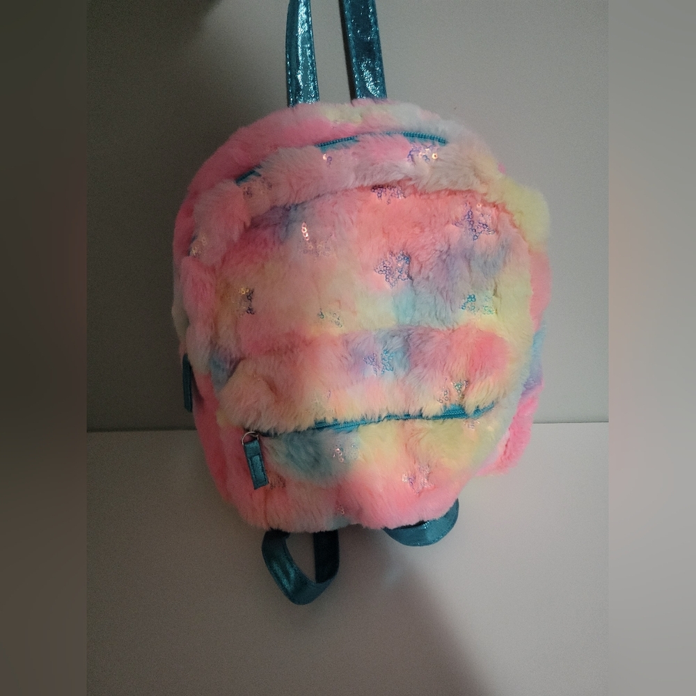Claire's colorful soft adjustable back pack EUC